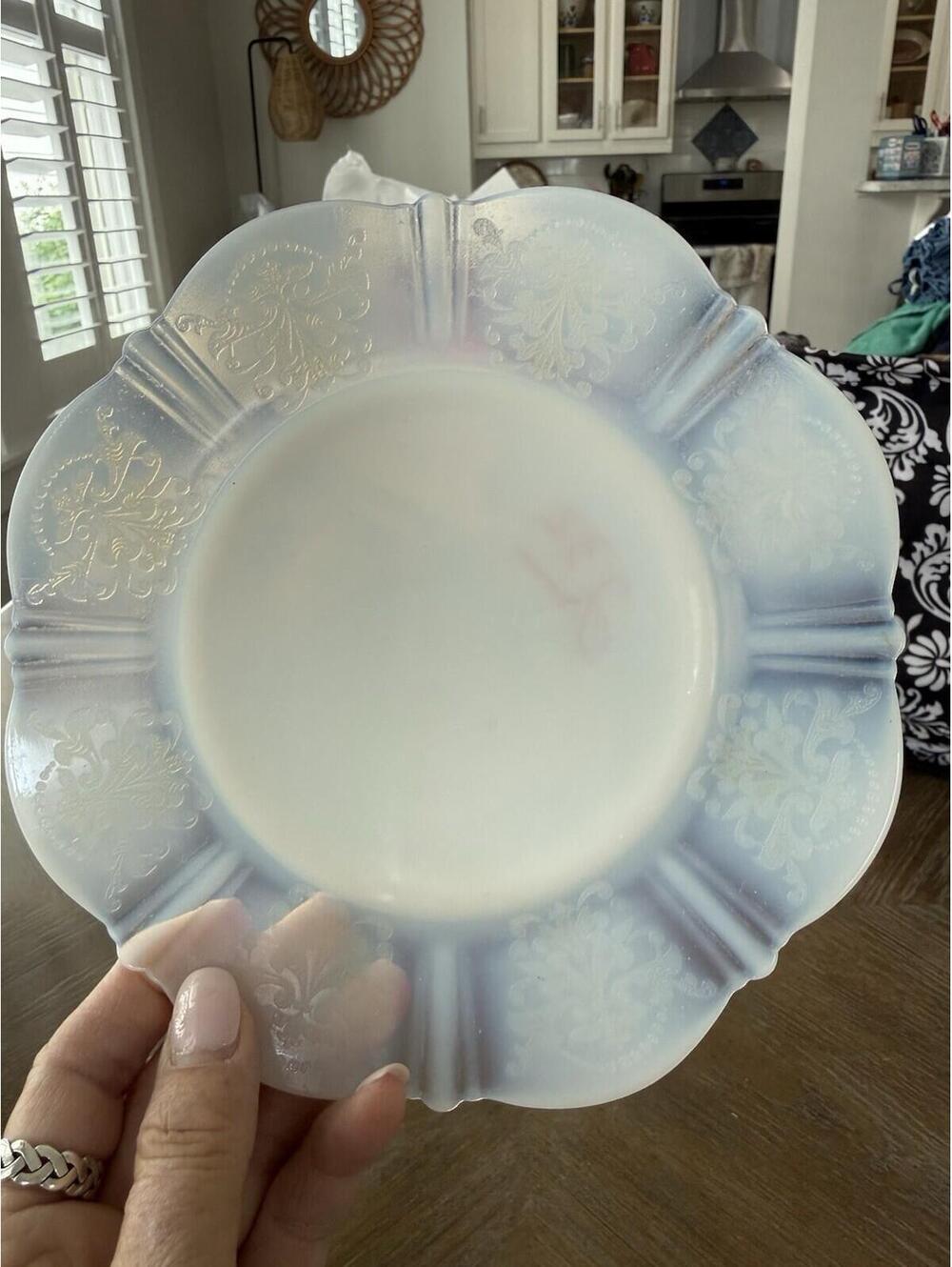 American Sweetheart Depression Glass Plate Macbeth Evans 8” 1930s